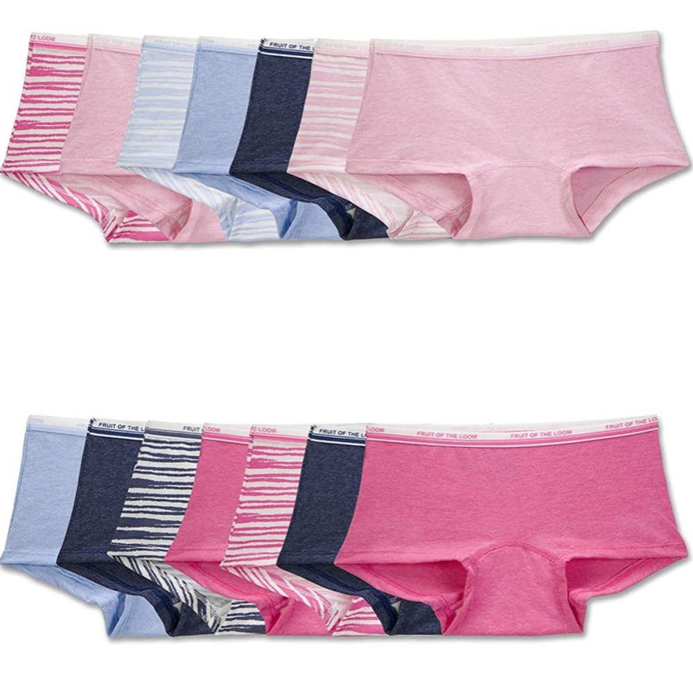 🆕 Lot 10 Fruit of Loom girls boyshorts panties underwear